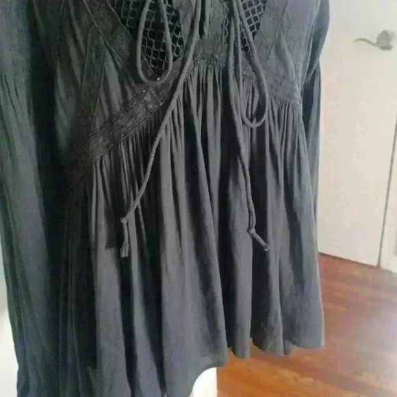 Free People Pebbled Don't Let Go Peasant Top S - Picture 10 of 14